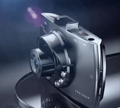 Caméra HD embarquée de voiture avec enregistrement, avec microphone et mode nuit + un support de fixation inclus