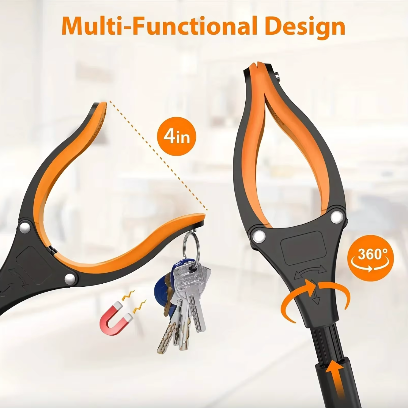 Pinza Recogedora de Objetos de 82 cm para Mayores – Giratoria 360°