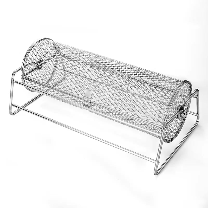 Panier à Barbecue Rotatif en Acier Inoxydable