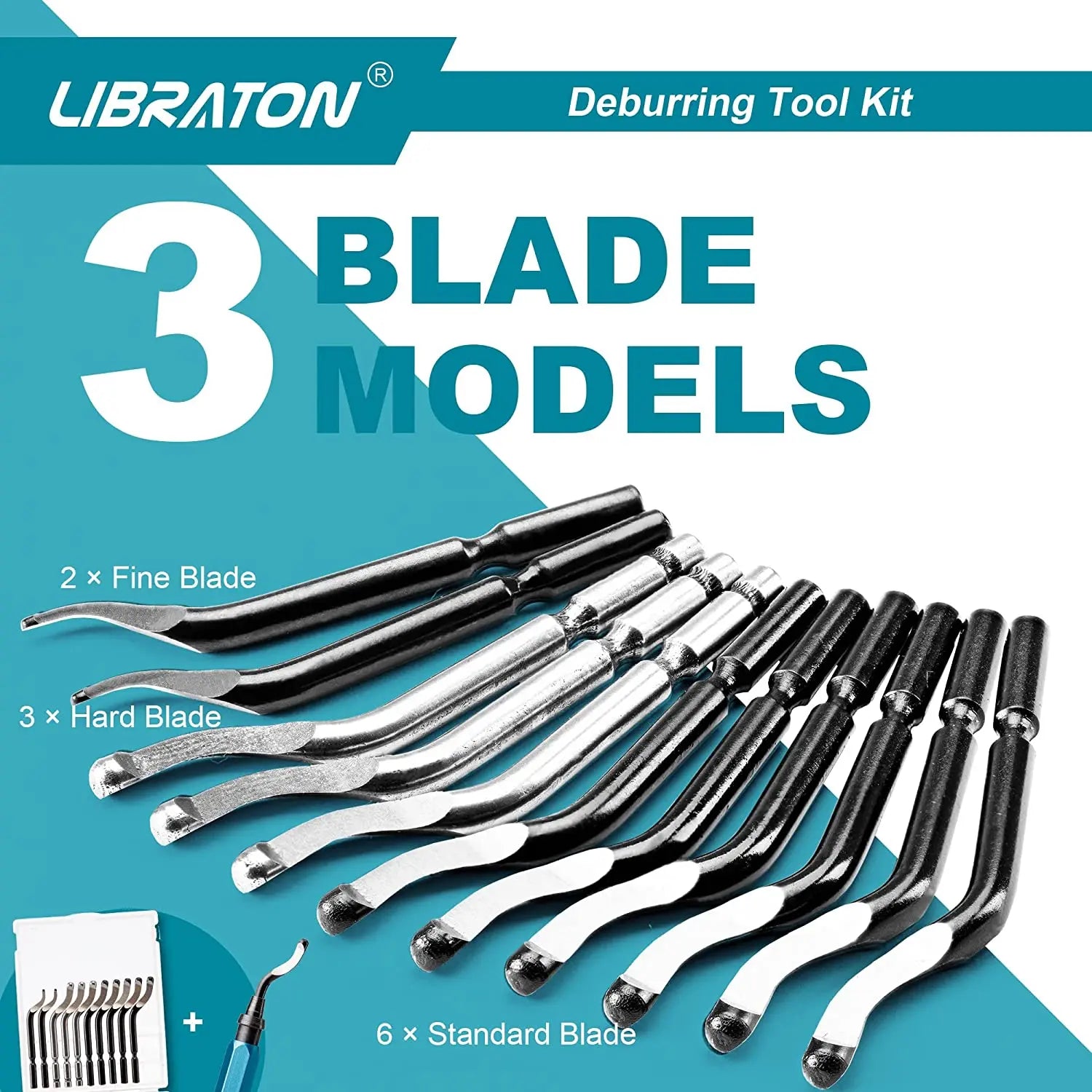 Outils d'Ébavurage + 11 Lames en Acier
