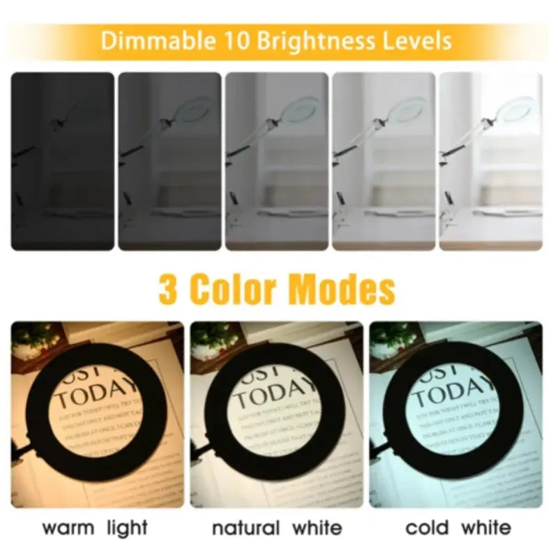 Loupe Grossissante 10X à LED USB & Pince-Étau