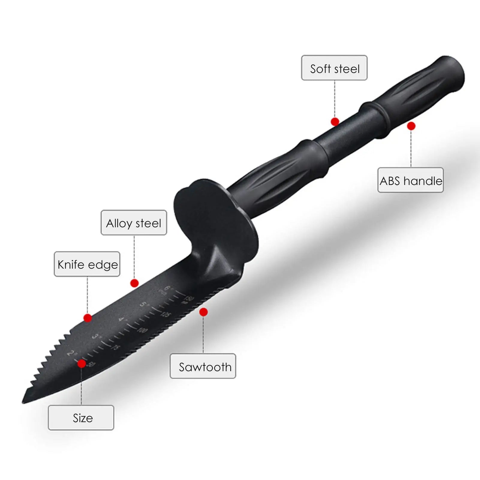 Pelle à Dents de Jardin - Taille Adaptable
