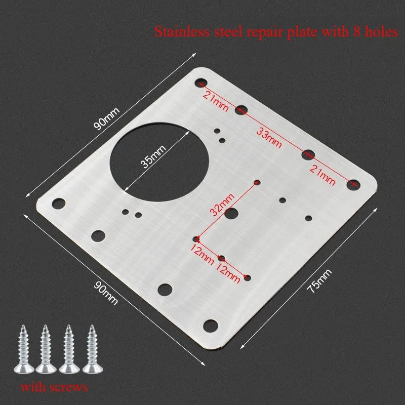 Kit de Réparation de Charnières d'Armoires en Acier Inox - 4PCS + VIS OFFERTES