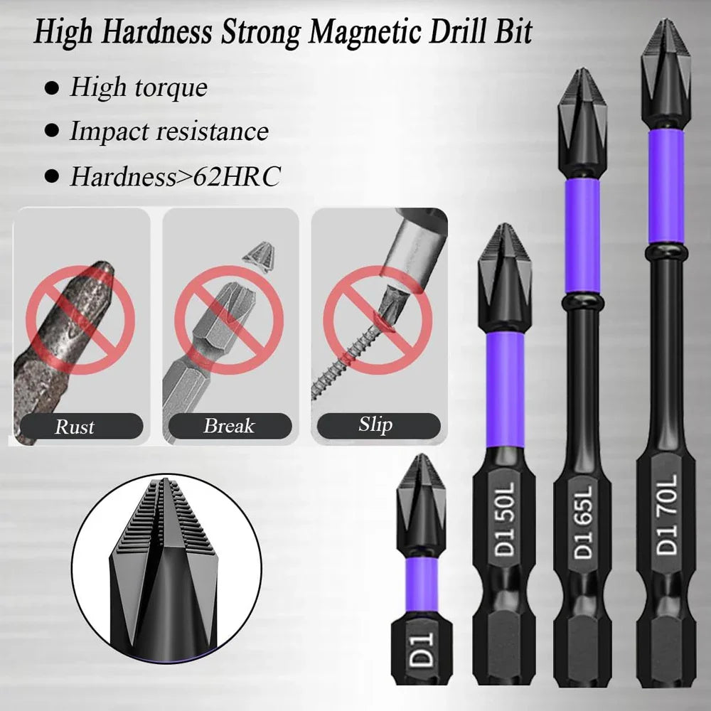 6 Embouts Tournevis Antichoc pour Perceuse – Magnétiques & Robustes