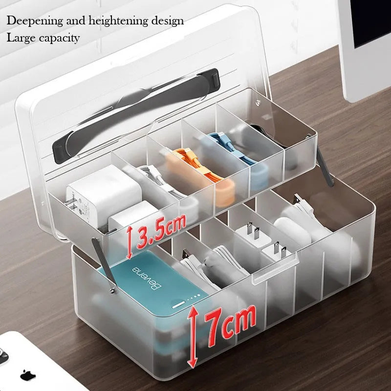 Mallette de rangement compartimentée pour câbles et chargeurs