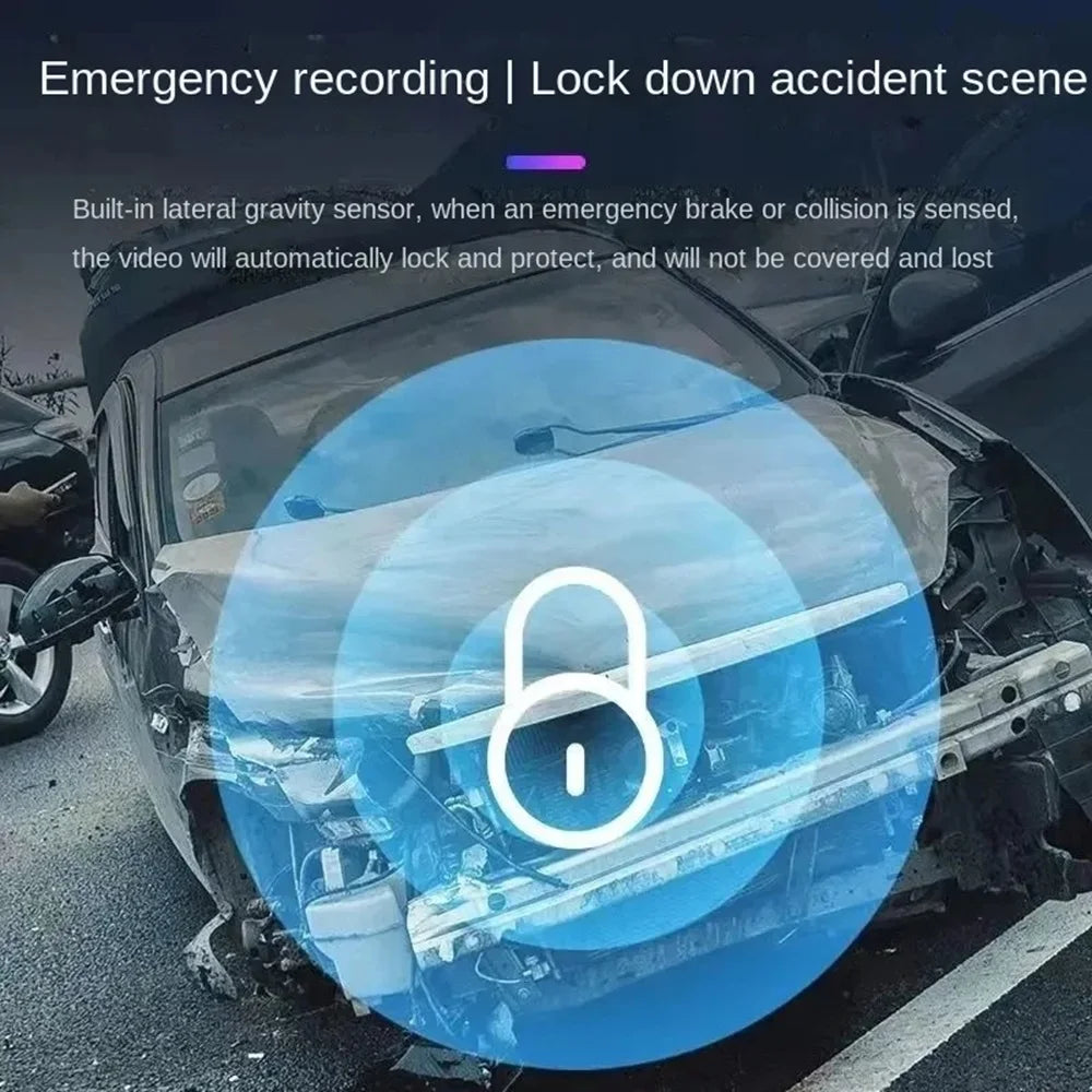 Caméra HD embarquée de voiture avec enregistrement, avec microphone et mode nuit + un support de fixation inclus