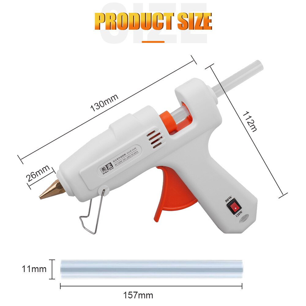 Pistolet à colle chaude 80W + 5 bâtonnets
