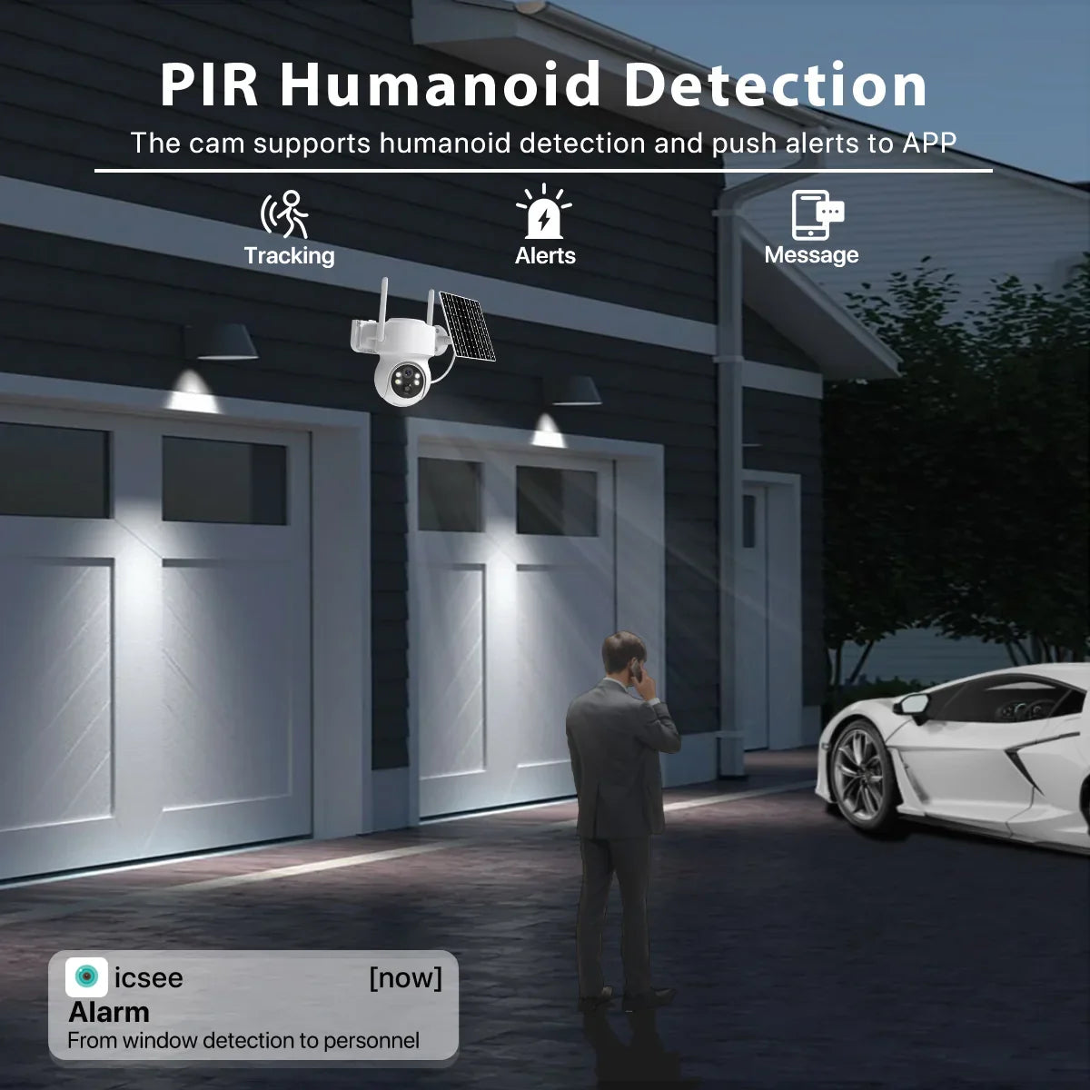 Caméra de Surveillance Solaire WiFi PTZ 360° Sans Fil - 4MP