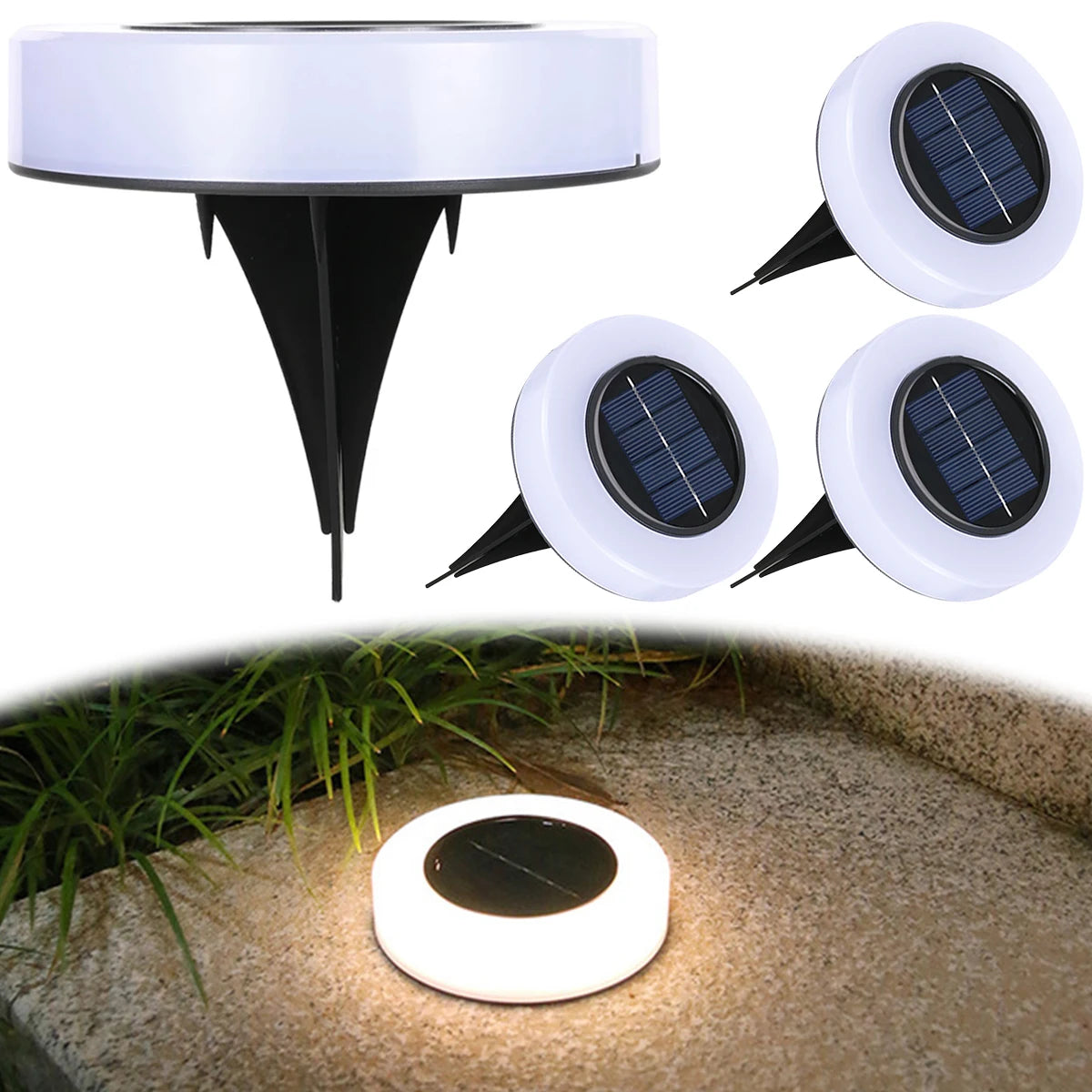 Lot de 4 Spots LED Solaires Waterproofs