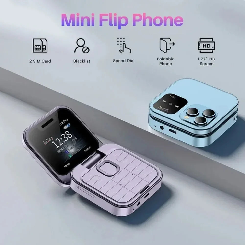 Mini Téléphone Portable Pliable Servo i16 Pro - Dual Sim & Raccourcis Appels