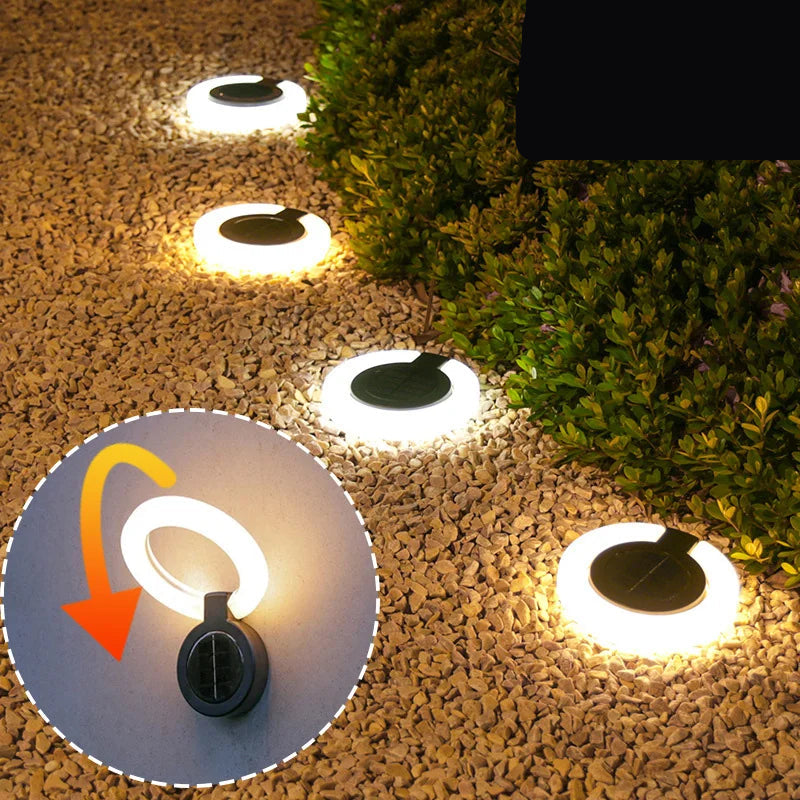 4x Spots Solaires avec Ring Light Ajustable