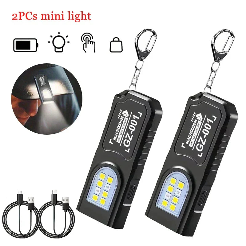 2X Mini Lampe Porte-Clés LED Ultra Puissante