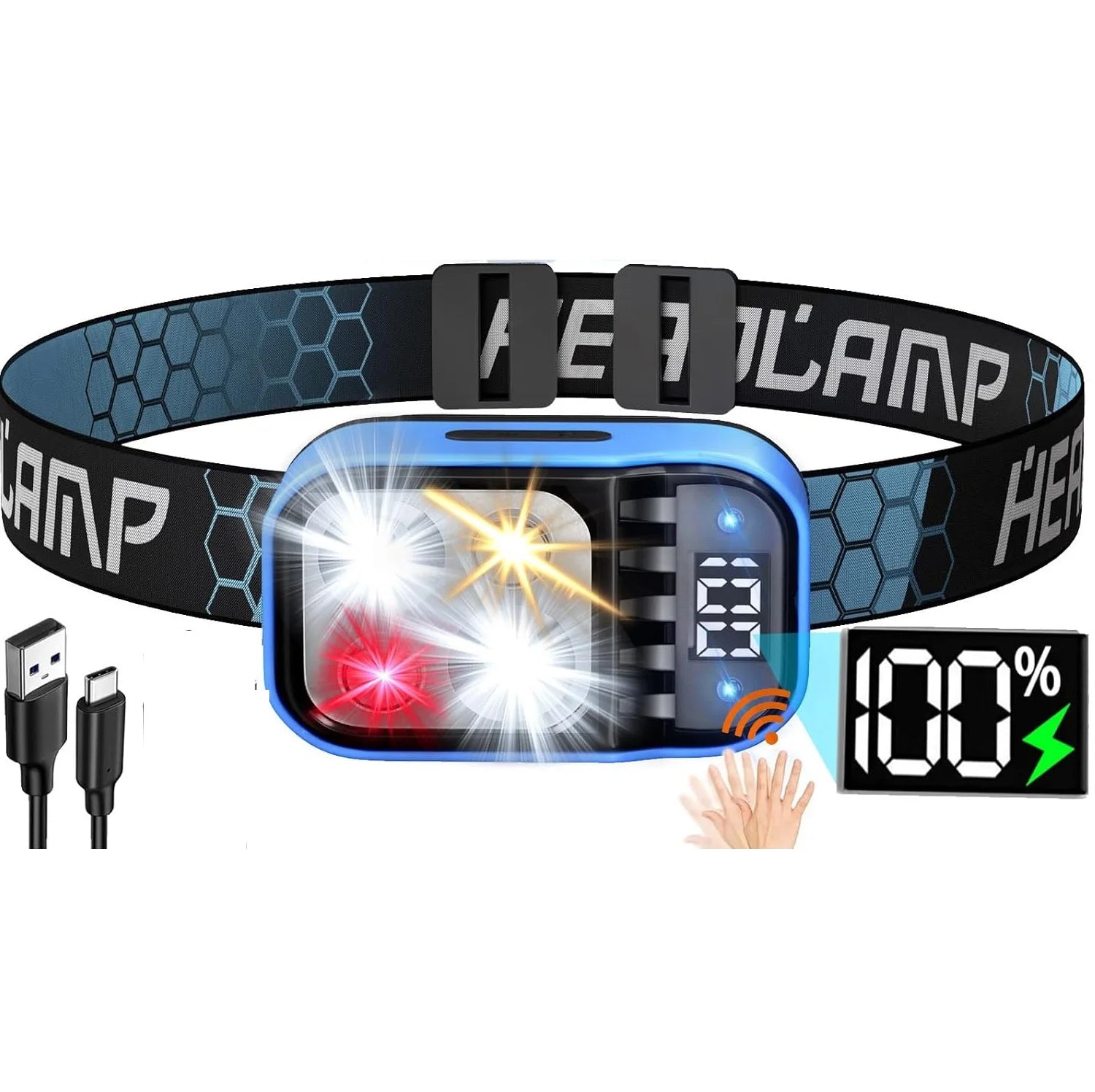 Lampe Frontale LED 1500 Lumens - Rechargeable & Ultra-Puissante