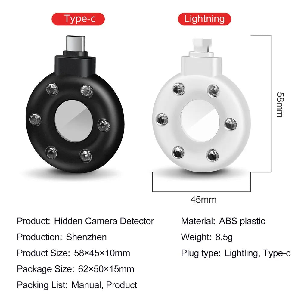 Détecteur Infrarouge de Caméra Cachée Espion Portable