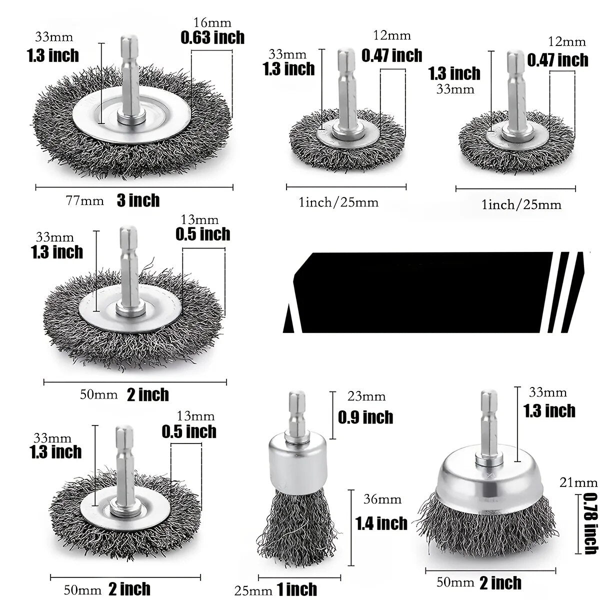 Jeu de 10 Brosses Métalliques en Acier