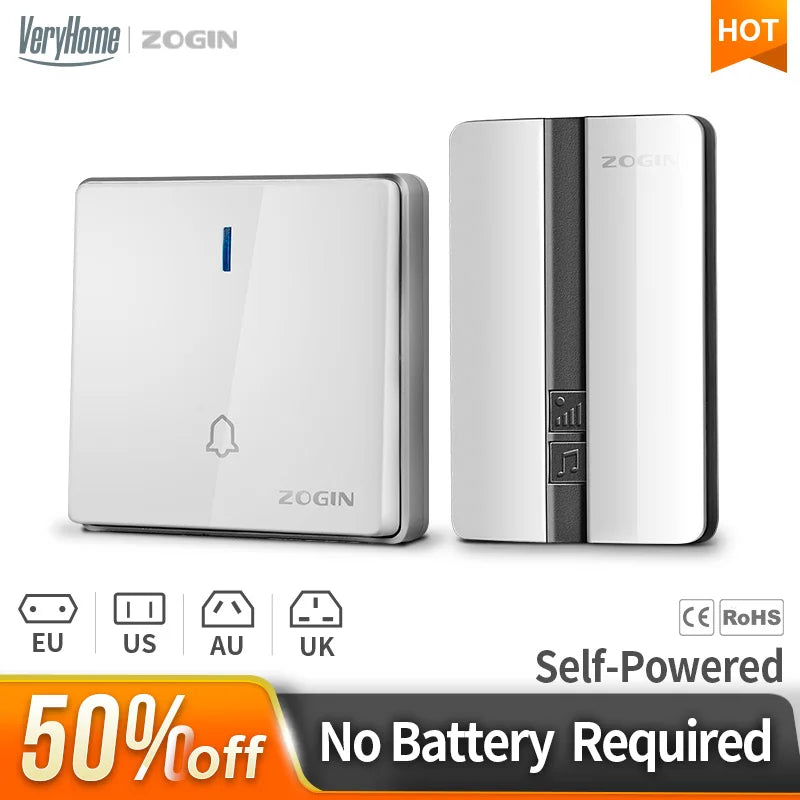 Carillon sans-fil auto-alimenté et waterproof