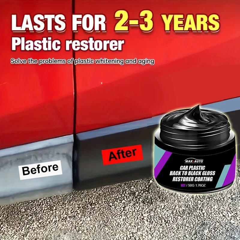 Crème Rénovatrice Plastique Auto – Noir Intense Longue Durée