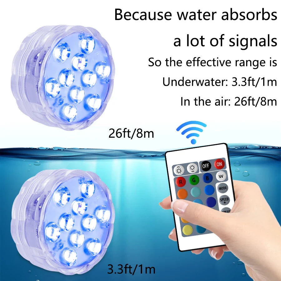 Lot de 4 Spots Lumineux RGB Waterproof - 16 Couleurs + 1 Télécommande