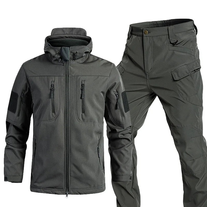 Ensemble 2PCS Veste & Pantalon ARMY à Doublure Polaire