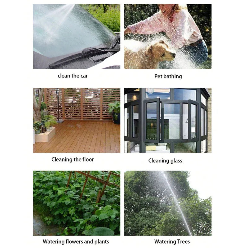 Pistolet d'arrosage de jardin à haute pression à longue tige et réservoir