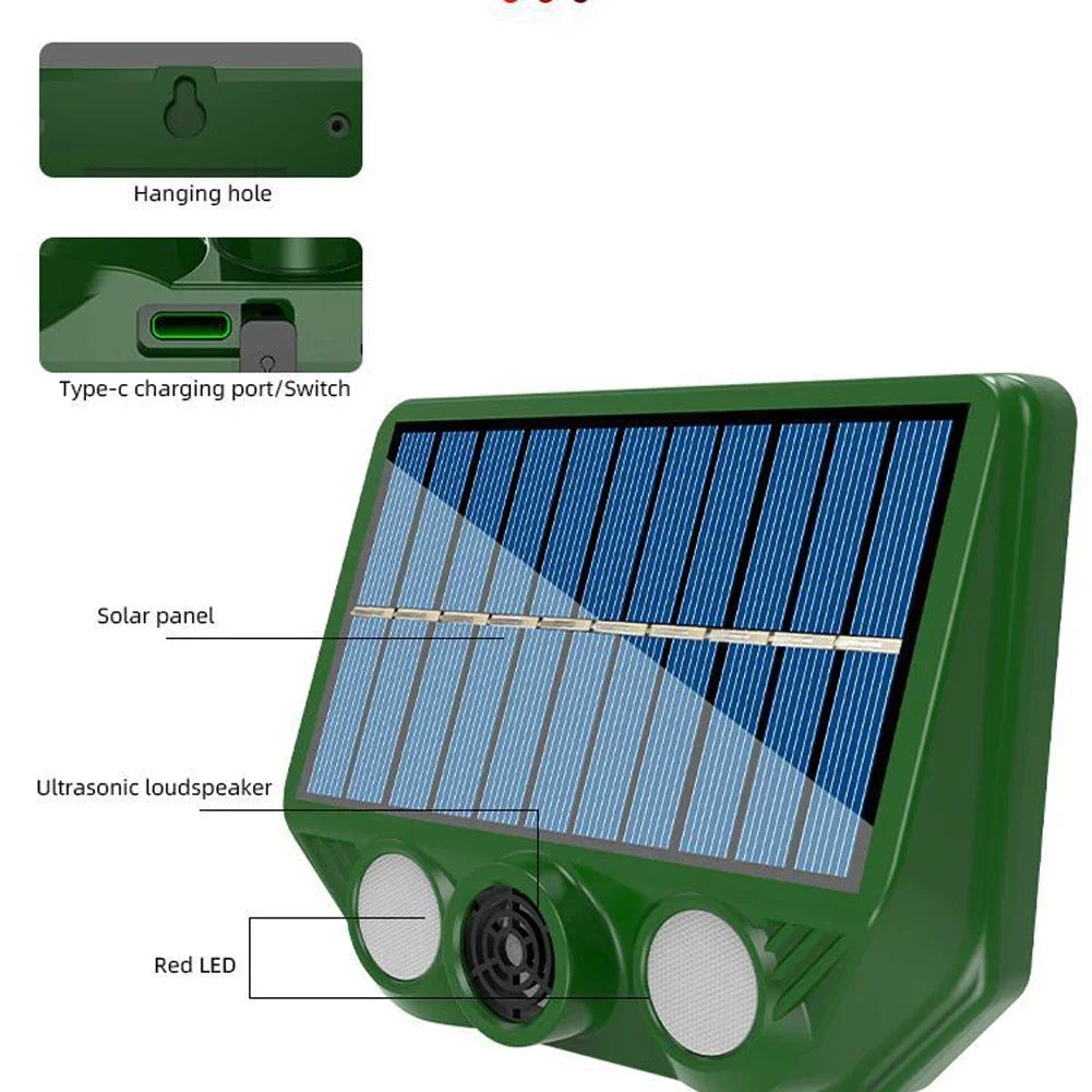 Répulsif Solaire Ultrasons Étanche – Jardin & Extérieur