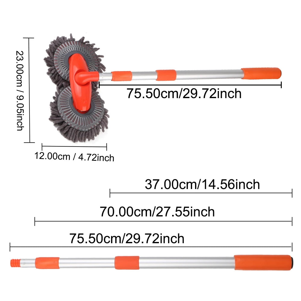Vadrouille de lavage de voiture à double tête rotative