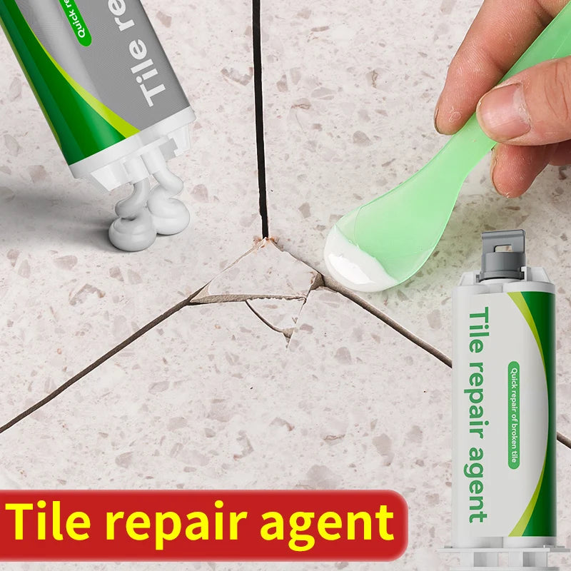 Lot de 2 Colles Teintées de Réparations pour Carrelage - Trous & Fissures