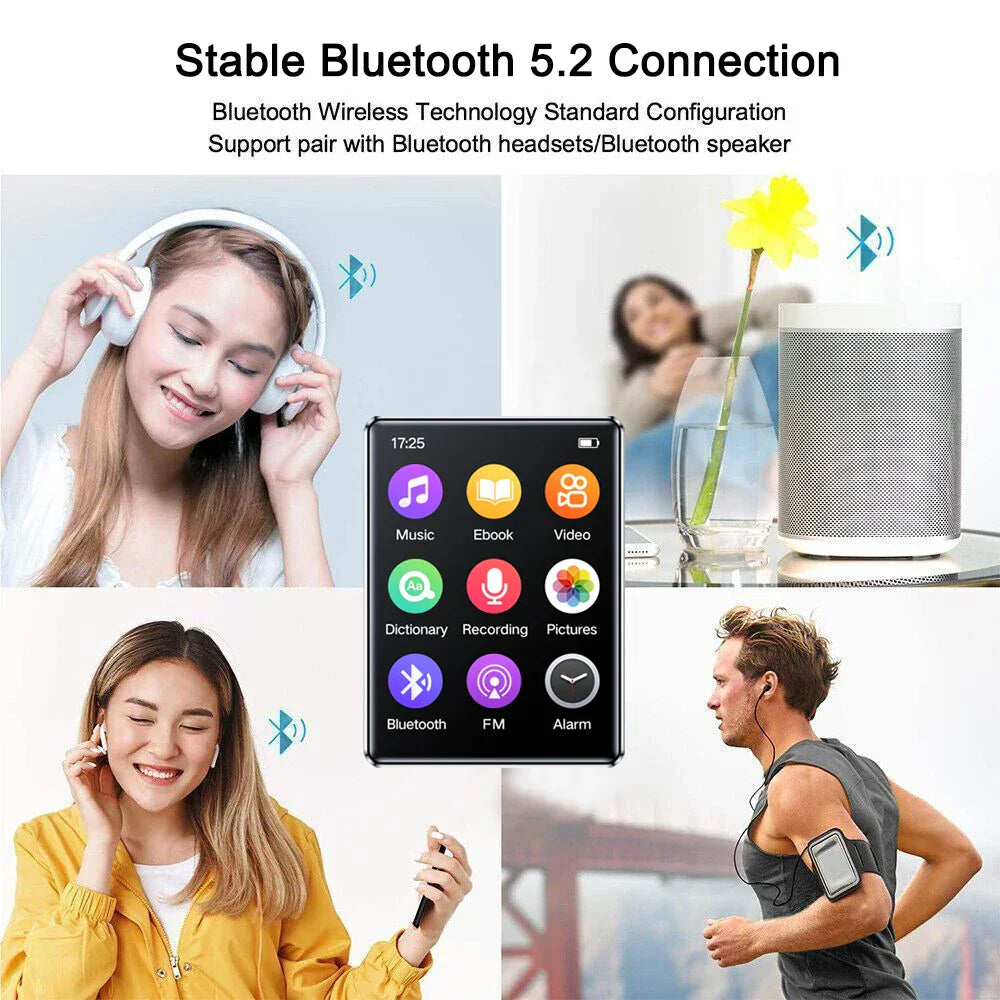 Mini reproductor de MP3 Pantalla táctil de 2,4 pulgadas Bluetooth - Radio FM y Dictáfono integrados