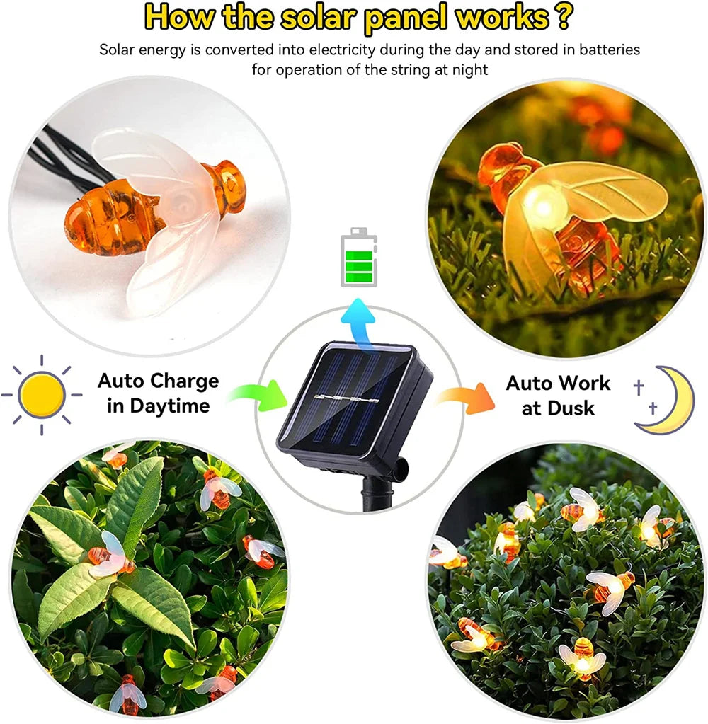 Guirlande Solaire Petites Abeilles