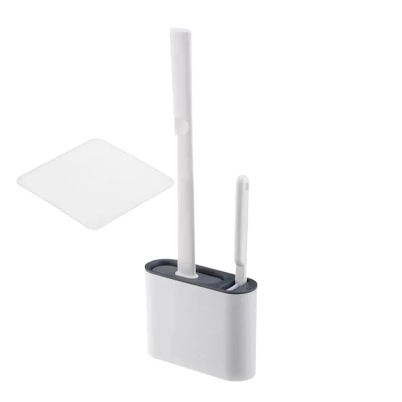 Kit Brosse de Toilette Silicone Souple + Brosse de Nettoyage