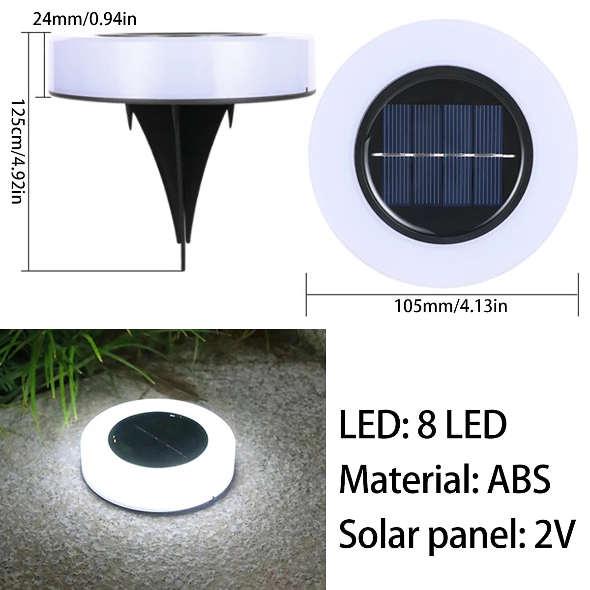 Lot de 4 Spots LED Solaires Waterproofs