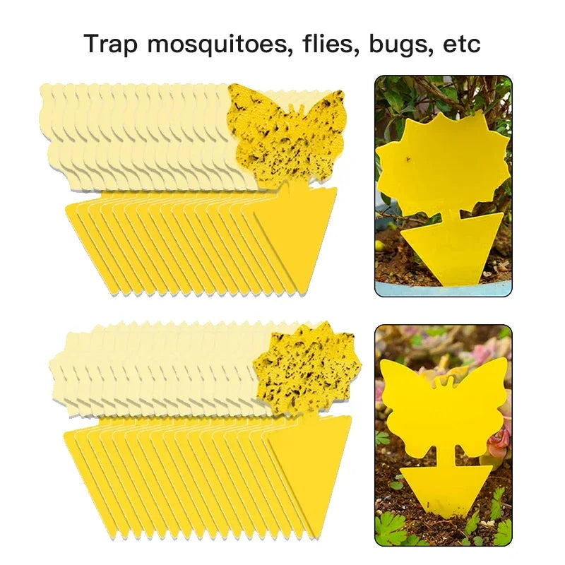 Pièges Jaunes Anti-Insectes Double Face - 50 pcs