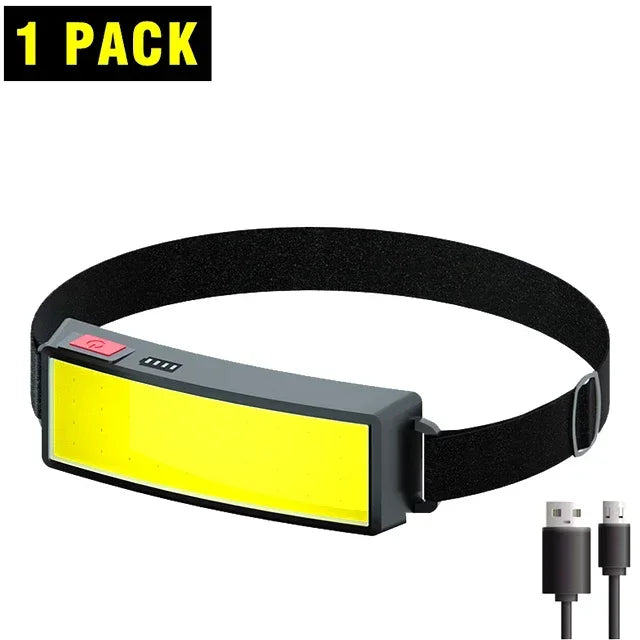Lampe Frontrale Projecteur LED COB 180° Rechargeable - 3 Modes