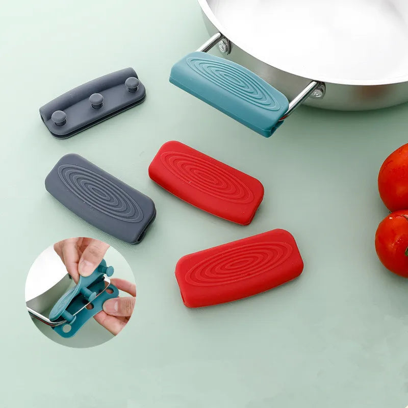 3x Poignées en silicone de cuisine anti-brûlure