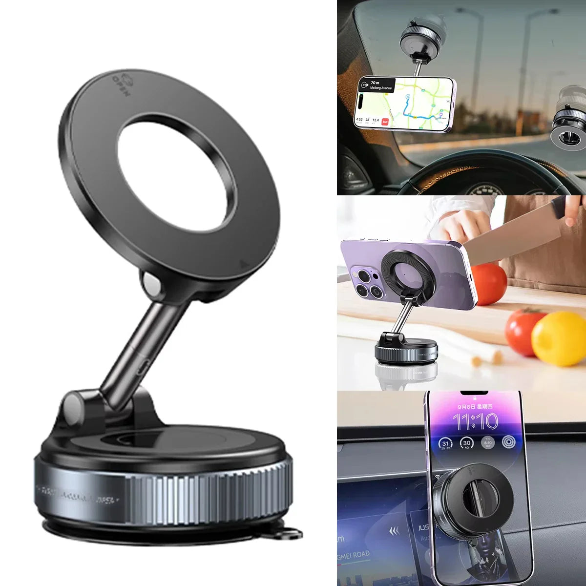 Support de voiture 360° pliable et magnétique à ventouse puissante