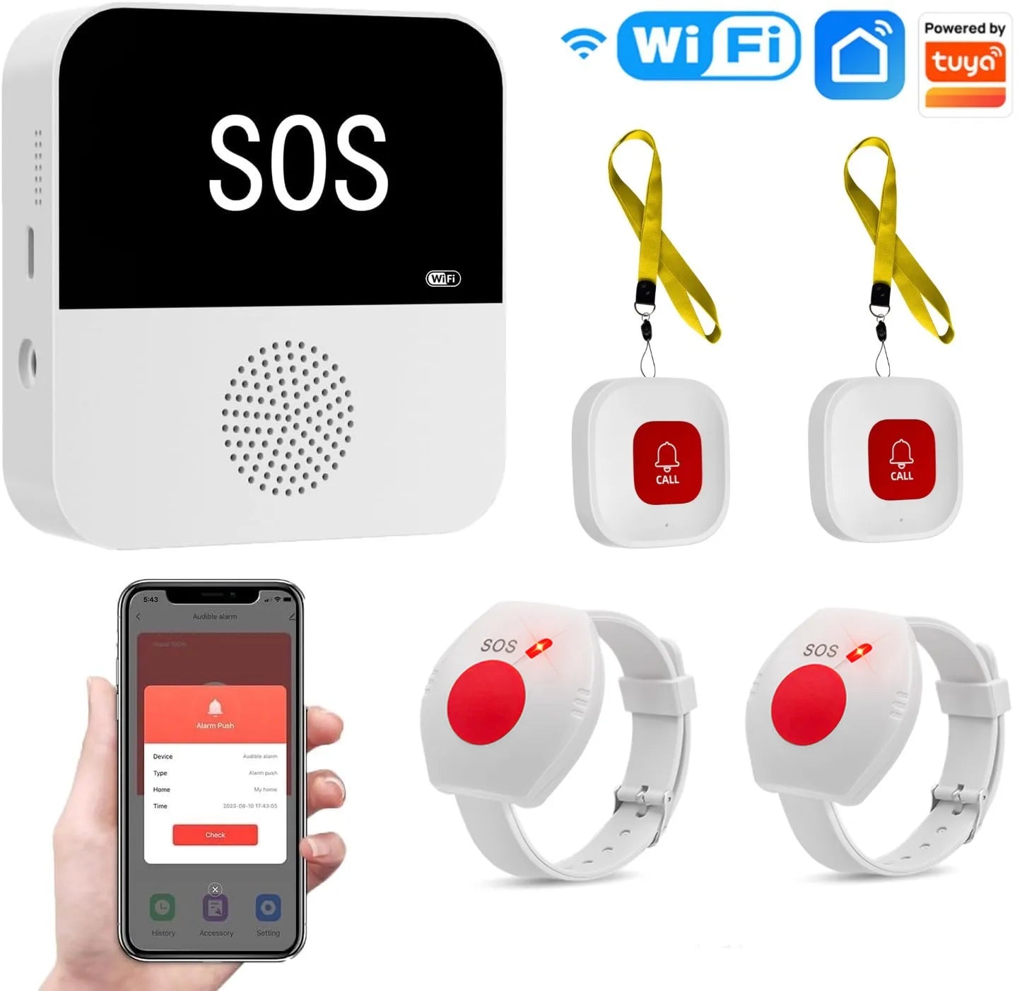 bouton d'urgence WIFI pour personnes âgées