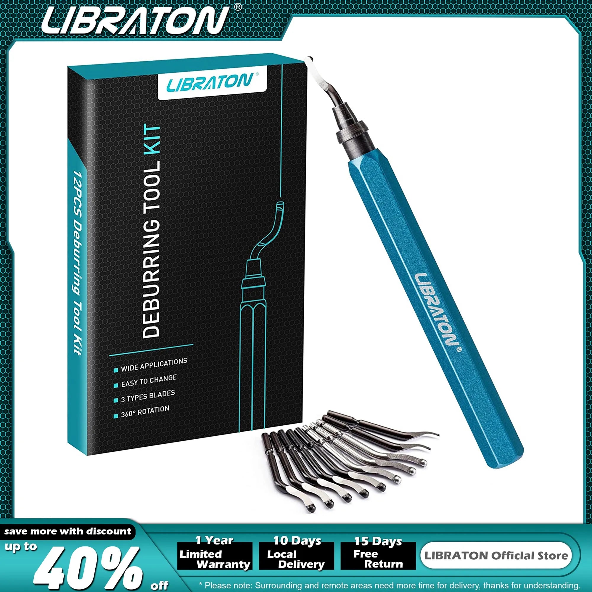 Outils d'Ébavurage + 11 Lames en Acier