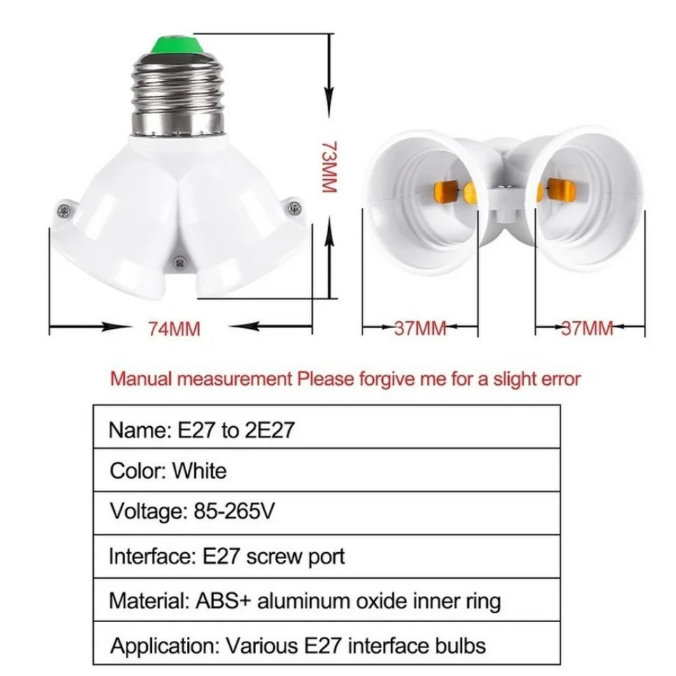 Adaptateur Douille E27 Double Sortie – Lot de 3
