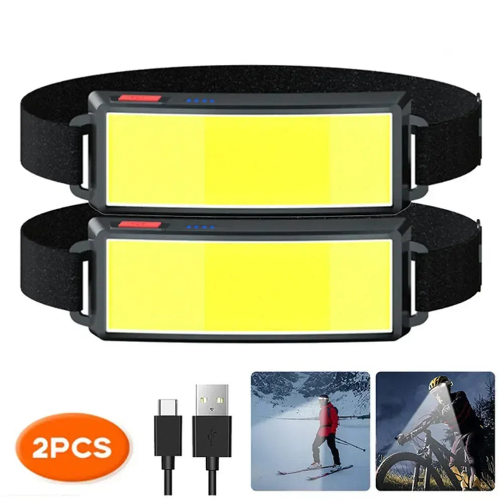 Lampe Frontrale Projecteur LED COB 180° Rechargeable - 3 Modes