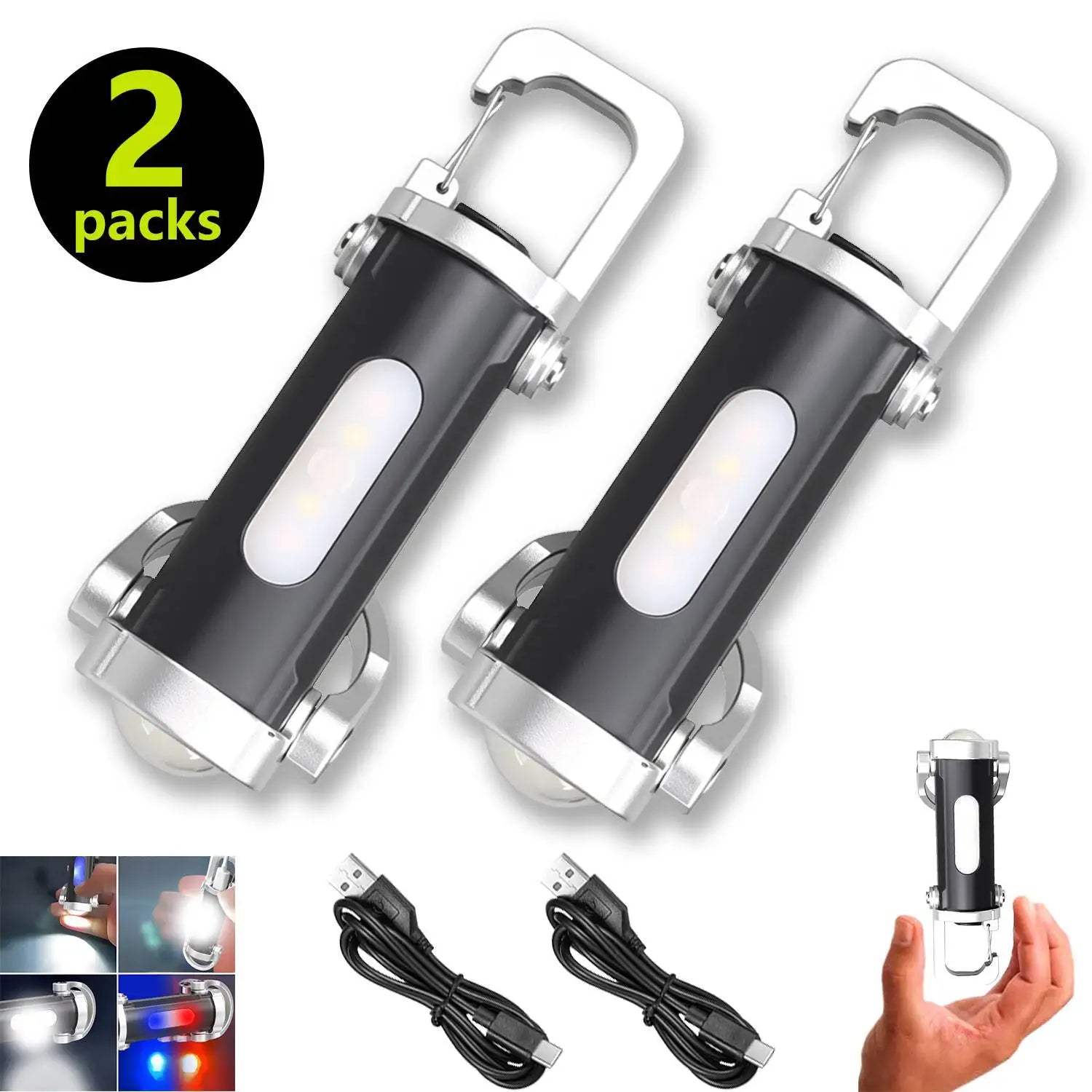 Mini Lampe Torche Porte-Clé 7 Modes d'éclairage - 1 ACHETÉE = 1 OFFERTE
