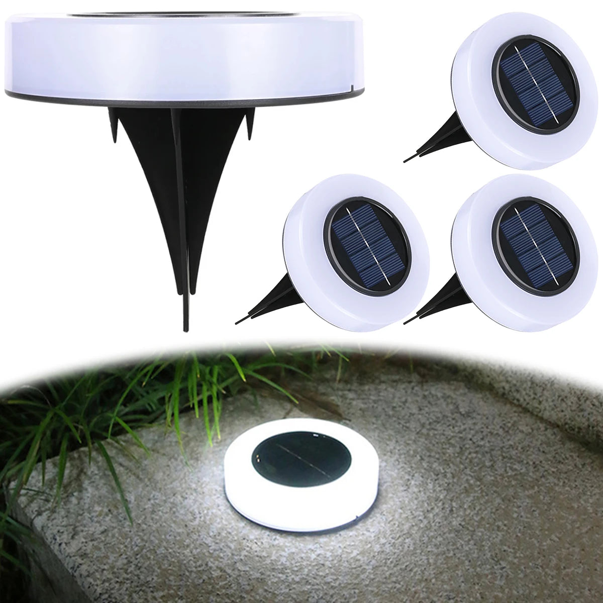 Lot de 4 Spots LED Solaires Waterproofs