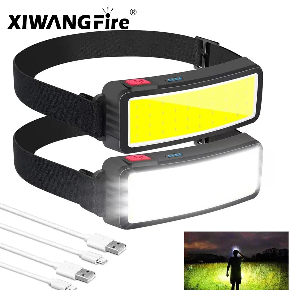 Lampe Frontrale Projecteur LED COB 180° Rechargeable - 3 Modes
