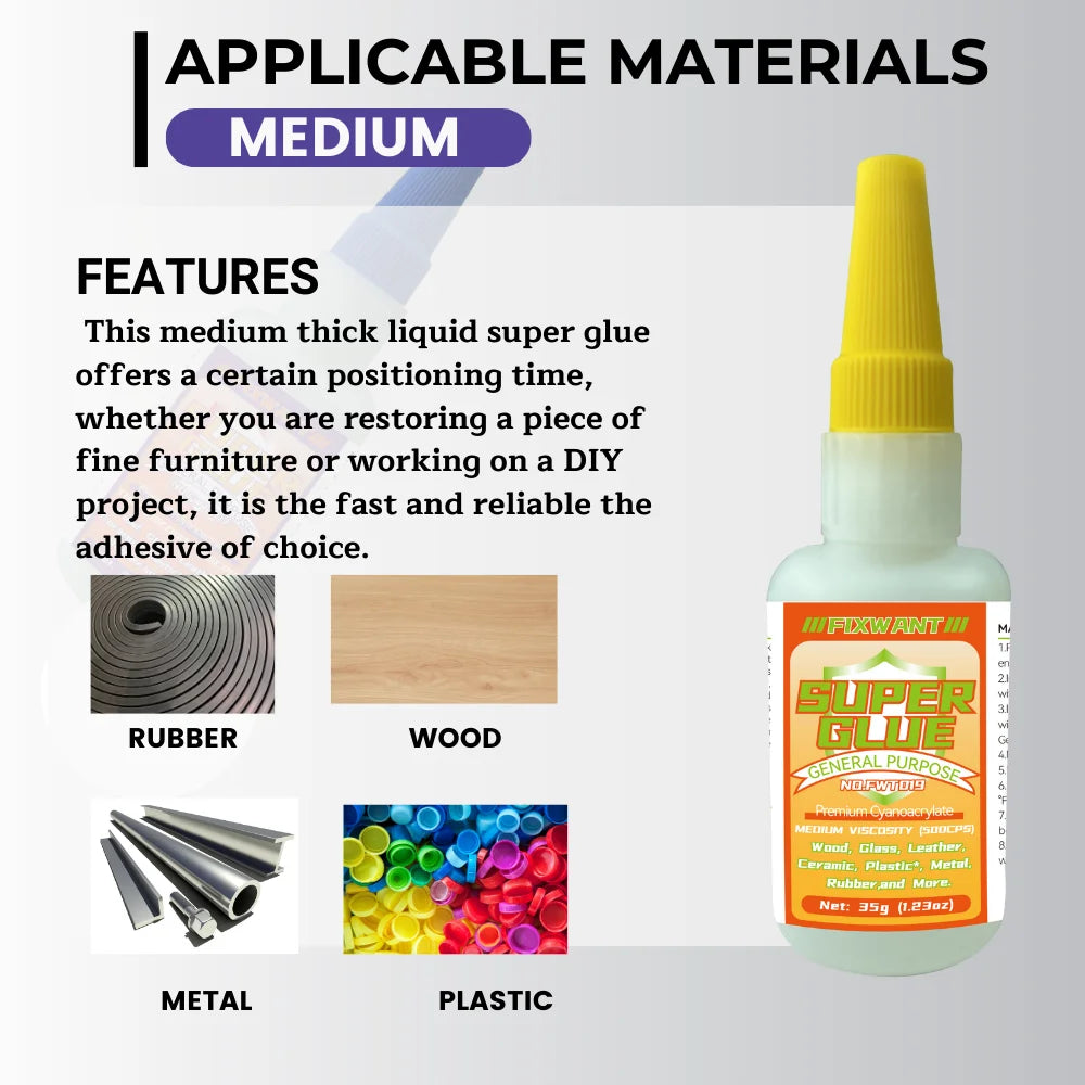 Colle Cayanocarylate SUPERGLUE Instantanée - 1 ACHETÉE = 1 OFFERTE