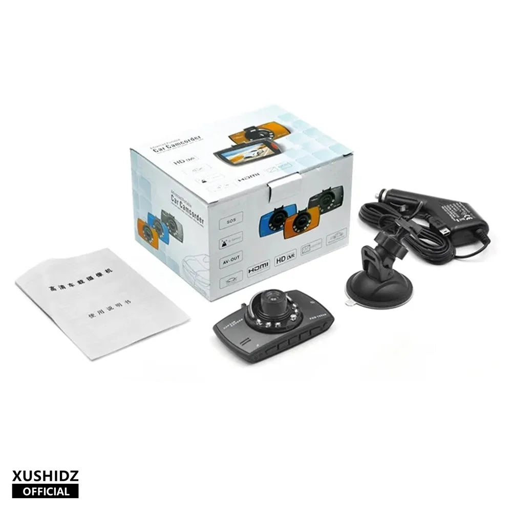 Caméra HD embarquée de voiture avec enregistrement, avec microphone et mode nuit + un support de fixation inclus