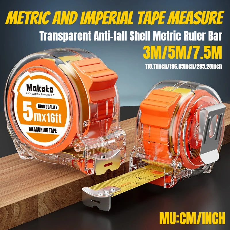 Ruban à mesurer rétractable en acier impérial - 3M/5M/7,5M
