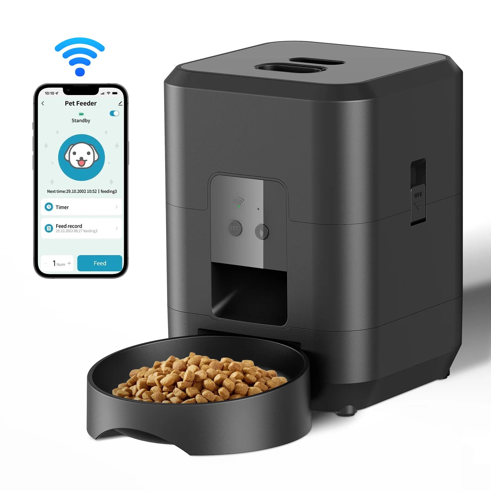Distributeur de Croquettes Intelligent AUTO WiFi pour Animaux de compagnie