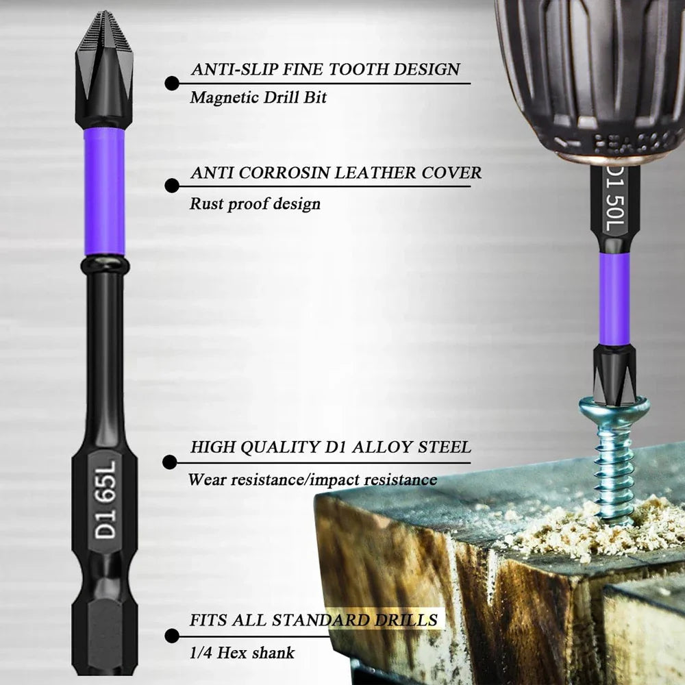 6 Embouts Tournevis Antichoc pour Perceuse – Magnétiques & Robustes