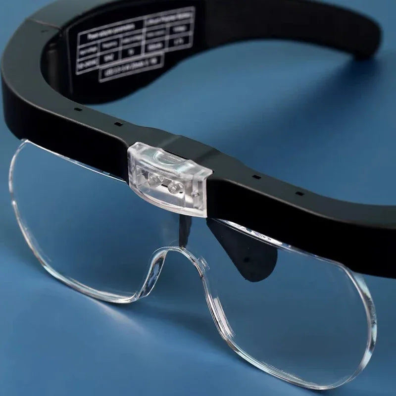 Lunettes Loupe 4 EN 1 avec Lumière LED Rechargeable USB - 1.5X 2.5X 3.5X 5.0X