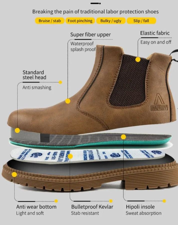 Bottines de sécurité en cuir