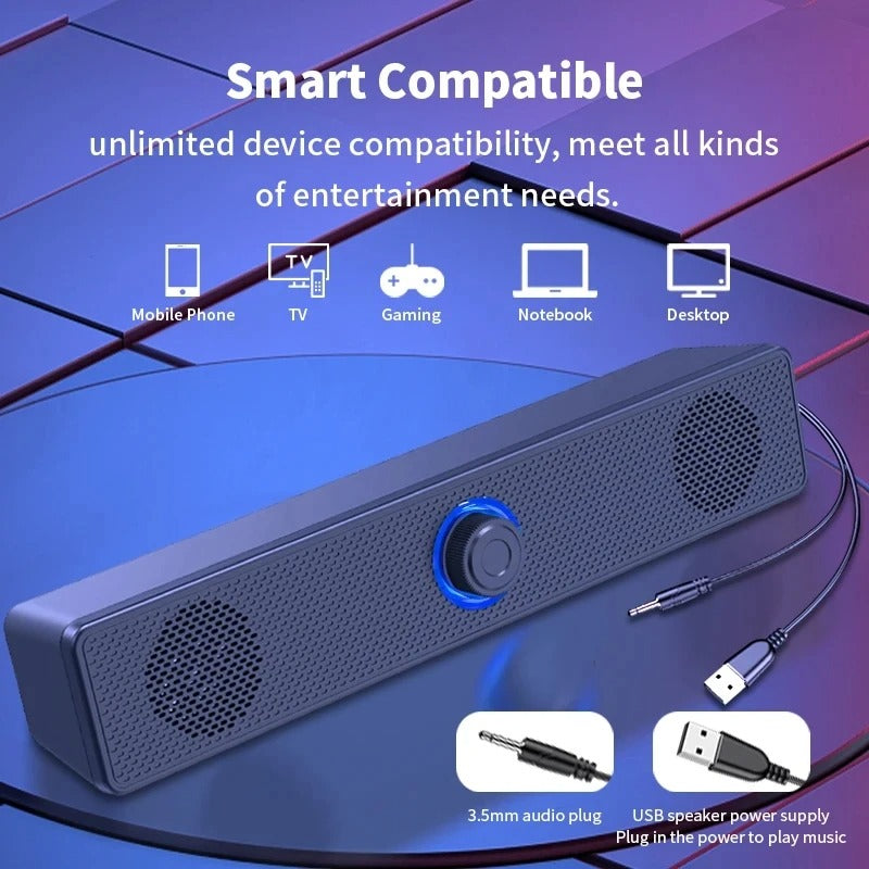 Barre de son Audio 360° Bluetooth - TV, PC, Smartphone